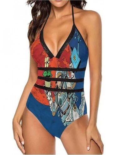 One-Pieces Sexy Swimwear Bathing Swimsuit Celestial Meteorite Great for Trip to Hawaii - Multi 07 - CK19C23LKCX $72.50