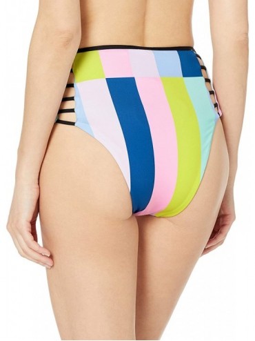 Sets Women's High Waist Hipster Bikini Swimsuit Bottom - Pink//Prism Stripe - CX18K2KCOTA $15.82