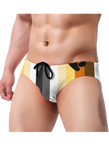Briefs LGBT Bear Pride Flag Mens Sport Drawstring Bikini Swimsuit - CE193O5ONE7 $21.63