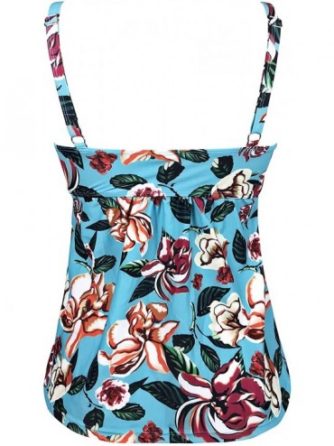 Tankinis Women's Fashion Swimsuit Sailor Stripe Adjustable Modest Swim Tankini Top Beach Swimwear - Blue 2 - CF18W3HTEWC $16.56