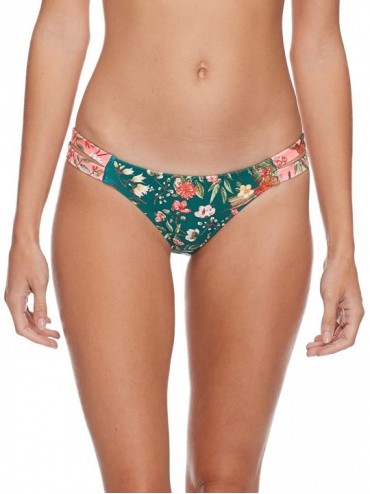 Tankinis Women's Low Rider Mid Rise Bikini Bottom Swimsuit - Paradise Floral Print - CT18ID72HYL $51.07