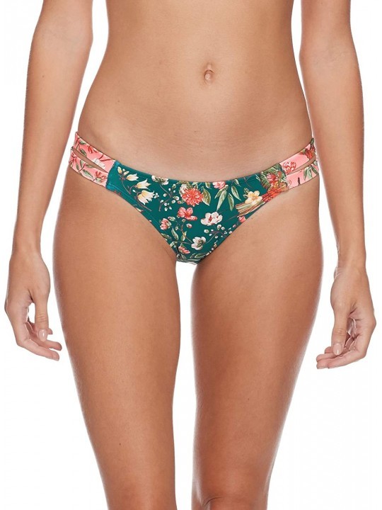 Tankinis Women's Low Rider Mid Rise Bikini Bottom Swimsuit - Paradise Floral Print - CT18ID72HYL $33.82