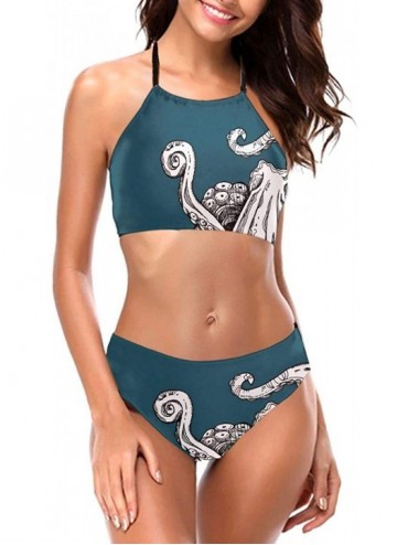 Sets U.S. Air Force Patriotic Eagle Two Piece Swimwear Backless Swimsuits Halter Bikini Set - Color10 - CE199NE4MHO $55.79