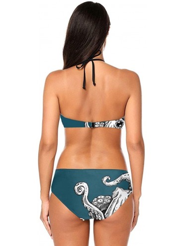 Sets U.S. Air Force Patriotic Eagle Two Piece Swimwear Backless Swimsuits Halter Bikini Set - Color10 - CE199NE4MHO $23.06