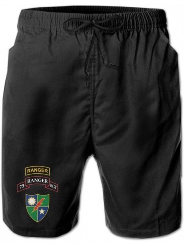 Board Shorts Army 75th Ranger Regiment Man Summer Beach Shorts-Casual Shorts Beach Shorts Quick Dry Short - White - C318Z8SD4...