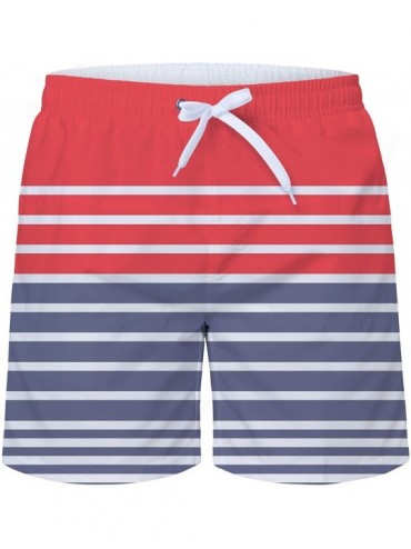 Trunks Men's Swim Trunks Quick Dry Waterproof Bathing Suits Beach Short with Mesh Lining - Pink and Grey - CG18S6X8O0Z $35.94