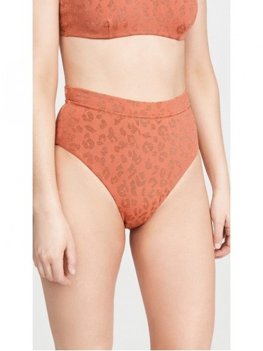Bottoms Women's Decker Bikini Bottoms - Rust Leopard - CS197UUR6S6 $34.31