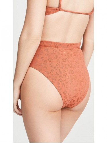 Bottoms Women's Decker Bikini Bottoms - Rust Leopard - CS197UUR6S6 $34.31