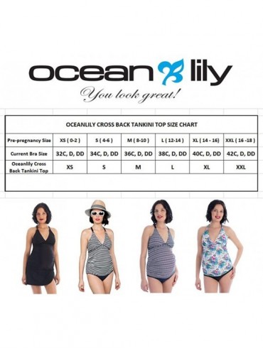 Tankinis Cross Back Maternity Swimwear-Pregnancy Swimsuits-Bathing Suit-Maternity Tankini Top - Black/White Stripe - CP18NUI4...