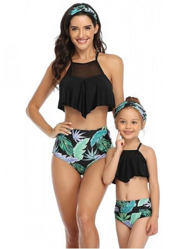 Sets Family Matching Parent-Child Bikini Set Surf Flounce Swimwear Bikini Beach Sport 2 Piece Swimsuit - E - CH193Q498NN $13.54