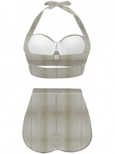 Sets Womens Cute Animal Print Bikini Set High Waisted Beach Swimsuit - Multicolred - CX196OI04NR $43.35