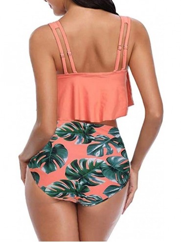 Sets Women Plus Size Swimsuit Summer High Waisted Girls Sexy Bikinis Backless 2PCS Tankini Swinwear Bathing Suits 2019 - Oran...