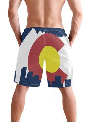 Board Shorts Men's Quick Dry Swim Trunks with Pockets Brazil Flag Beach Board Shorts Bathing Suits - Colorado Skyline Flag - ...