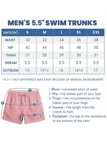 Trunks Mens 5" Short Swim Trunks with Mesh Lining Quick Dry Bathing Suits Swimming Shorts Swimsuit - Flag Red - CY1972RKASC $...