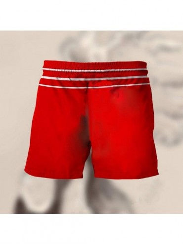 Trunks Christmas Turkey Print Pants Short Beach Casual Trouser Shorts Swim Trunks Board Drawstring Shorts - R-red - CY19DSI9X...