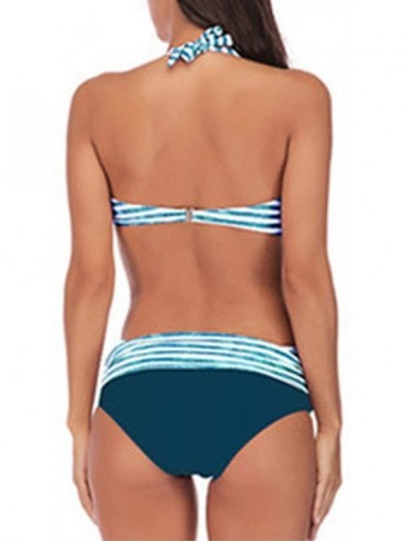 Sets 5XL Striped Bikinis Set Sexy Halter Swimwear Women Bikini Bandage Bathing Suits Swimsuit Plus Size Bikini - 9 - C118WGU9...