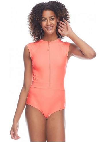 One-Pieces Women's Stand Up Zip Front Paddle One Piece Swimsuit with UPF 50+ - Smoothies Splendid - C218Z053YGT $89.94