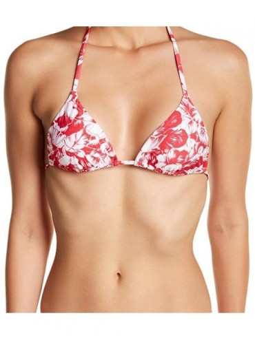 Tops Megan Hibiscus Floral Triangle Bikini Top Size Medium - CW18E3G5CNN $20.05