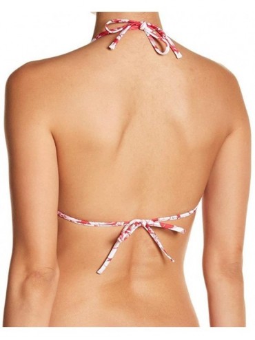 Tops Megan Hibiscus Floral Triangle Bikini Top Size Medium - CW18E3G5CNN $11.38