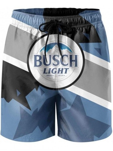 Board Shorts Busch-Light-Beer-Logo-Poster-Quick Dry Cozy Beach Board Shorts Swim Trunks for Mens - White-53 - C11970M6M5U $24.81