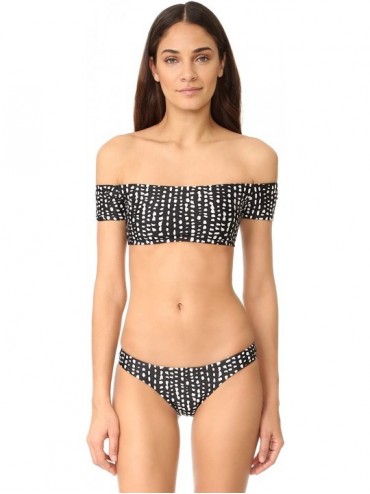 Tops Women's Dots Off The Shoulder Bikini Top - Dots - C612MZTOG0D $78.64