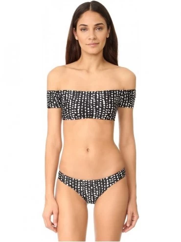 Tops Women's Dots Off The Shoulder Bikini Top - Dots - C612MZTOG0D $78.64