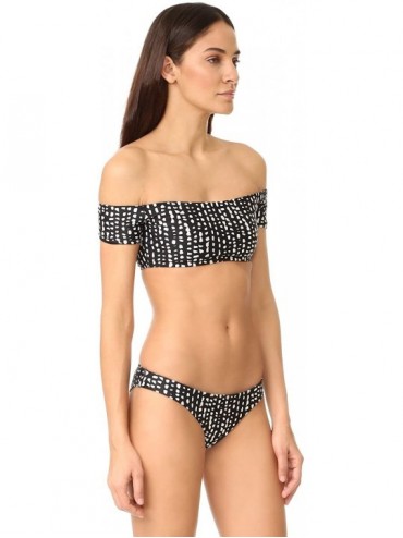 Tops Women's Dots Off The Shoulder Bikini Top - Dots - C612MZTOG0D $37.71