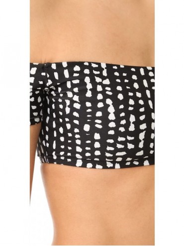 Tops Women's Dots Off The Shoulder Bikini Top - Dots - C612MZTOG0D $37.71