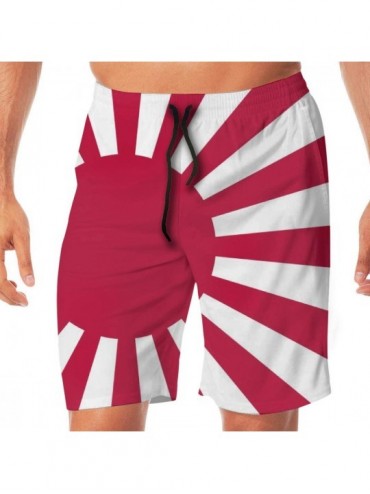 Board Shorts Men's Active Athletic Performance Shorts with Pockets Japan Navy Rising Sun Flag - CF18TC6MWNU $39.67